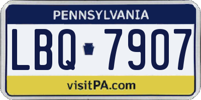 PA license plate LBQ7907