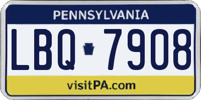 PA license plate LBQ7908