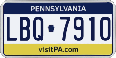 PA license plate LBQ7910