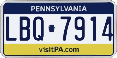 PA license plate LBQ7914