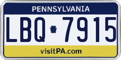 PA license plate LBQ7915