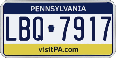 PA license plate LBQ7917
