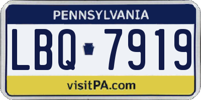PA license plate LBQ7919