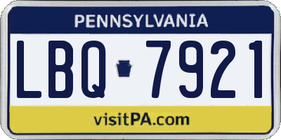 PA license plate LBQ7921