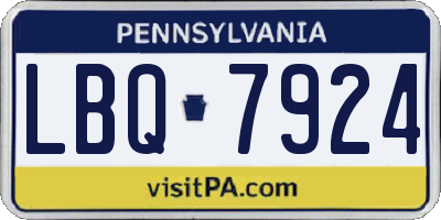 PA license plate LBQ7924