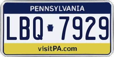 PA license plate LBQ7929