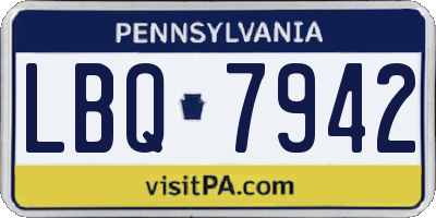 PA license plate LBQ7942