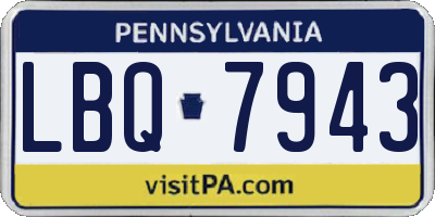 PA license plate LBQ7943