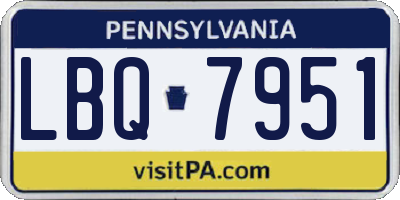 PA license plate LBQ7951