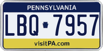 PA license plate LBQ7957