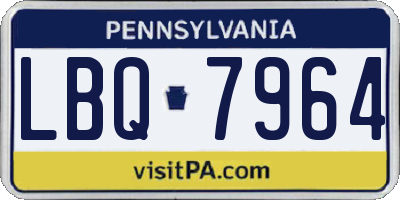 PA license plate LBQ7964