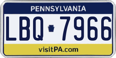 PA license plate LBQ7966