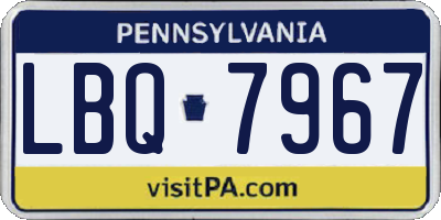PA license plate LBQ7967