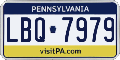PA license plate LBQ7979
