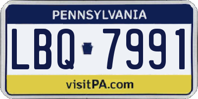 PA license plate LBQ7991