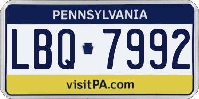 PA license plate LBQ7992
