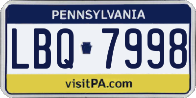 PA license plate LBQ7998