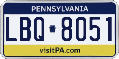 PA license plate LBQ8051