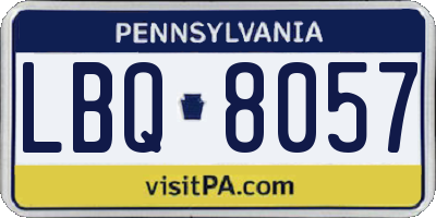 PA license plate LBQ8057