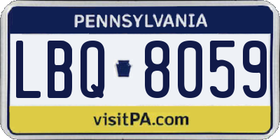 PA license plate LBQ8059