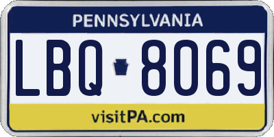 PA license plate LBQ8069