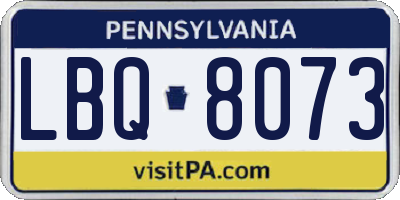 PA license plate LBQ8073