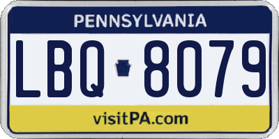 PA license plate LBQ8079
