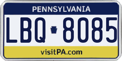 PA license plate LBQ8085