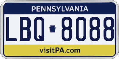 PA license plate LBQ8088