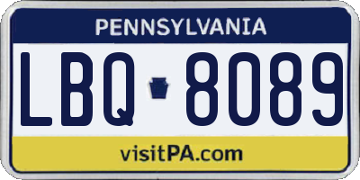 PA license plate LBQ8089