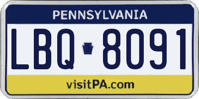 PA license plate LBQ8091