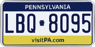 PA license plate LBQ8095