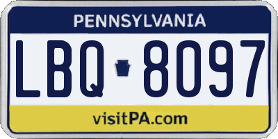 PA license plate LBQ8097