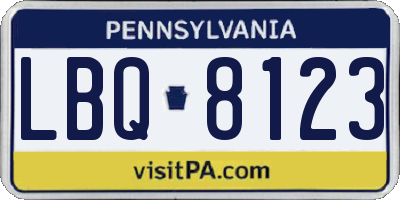 PA license plate LBQ8123