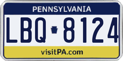 PA license plate LBQ8124