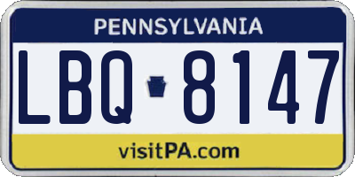PA license plate LBQ8147