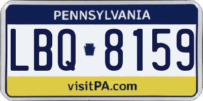 PA license plate LBQ8159