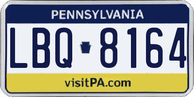 PA license plate LBQ8164