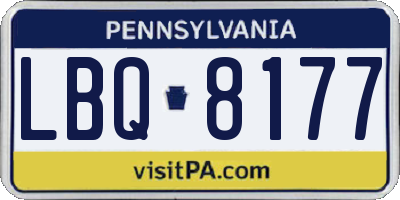 PA license plate LBQ8177