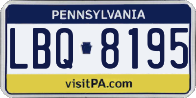 PA license plate LBQ8195