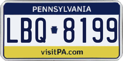 PA license plate LBQ8199