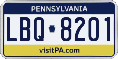 PA license plate LBQ8201