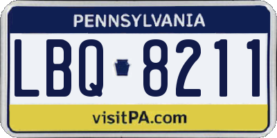 PA license plate LBQ8211