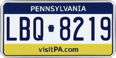PA license plate LBQ8219