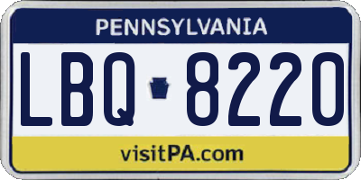 PA license plate LBQ8220