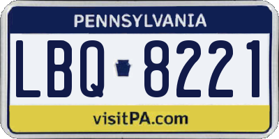 PA license plate LBQ8221
