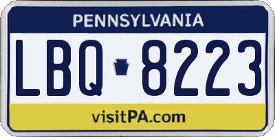 PA license plate LBQ8223
