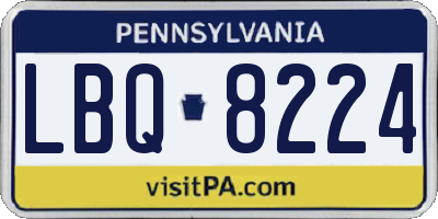 PA license plate LBQ8224