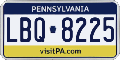 PA license plate LBQ8225