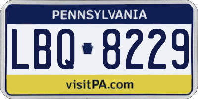 PA license plate LBQ8229